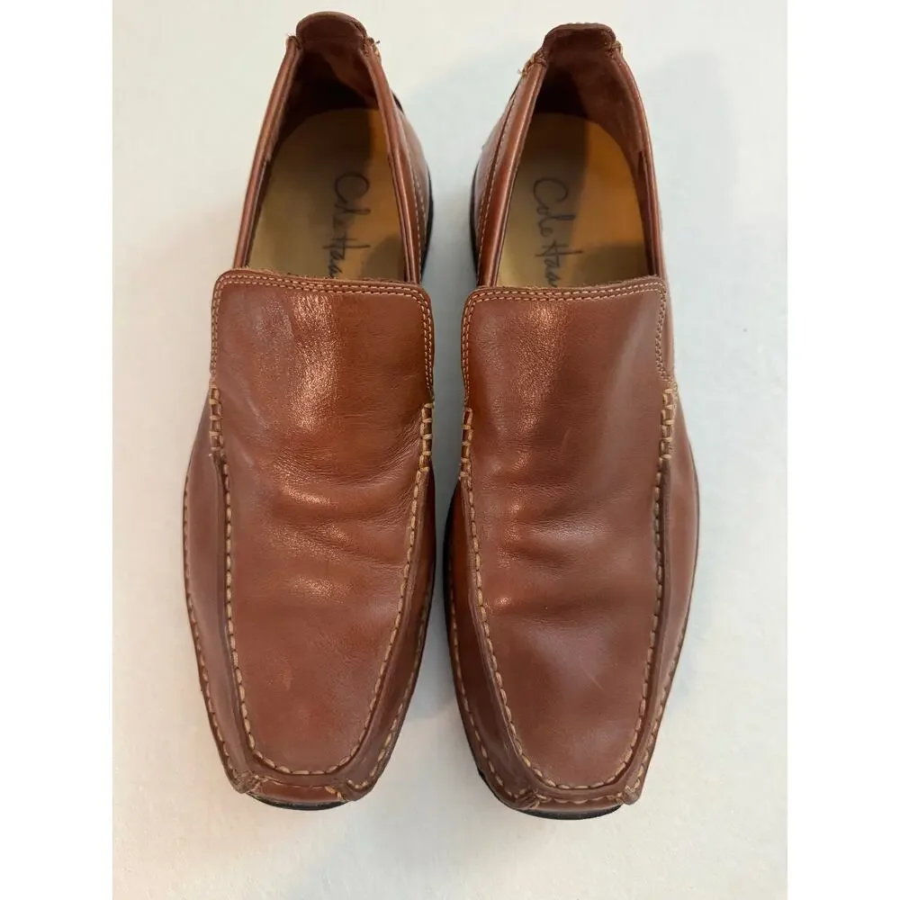 Cole Haan Mens Leather Loafer Dress Driving Shoes Size 9M Cognac Brown